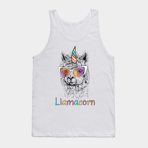 Llamacorn Unicorn and Llama Tank Top by LotusTee